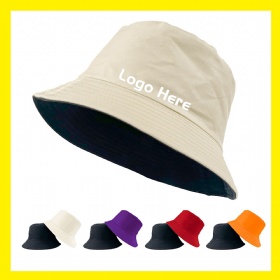 Pure Color Double-Sided Cotton Reversible Bucket Hat