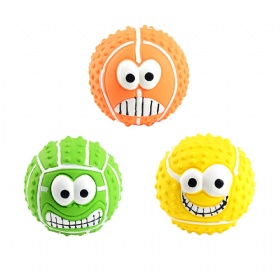 Creative Rubber Pet  Squeaky Smile Sports Toy Ball