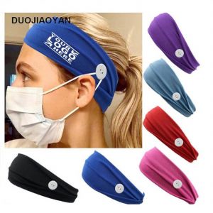 Button Headband Elastic Ear Protection Holder