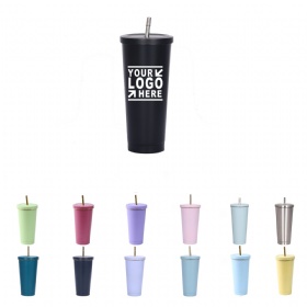 16 oz Stainless Steel & Straw