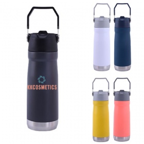 22 Oz Thermal Bottle w/ Straw Handle.