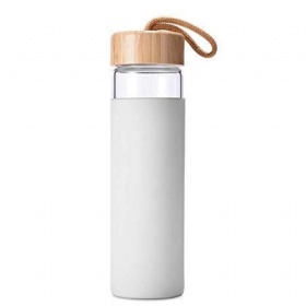 18oz Glass Bottle w/ Bamboo Lid
