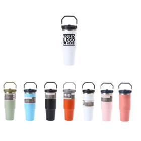 Custom 30 oz Stainless Steel Thermal Bottle w/ Handle