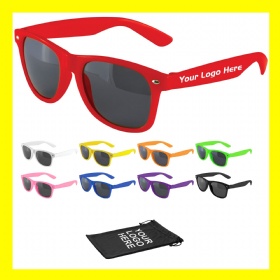 Retro Classic Sunglasses With Microfiber Drawstring Pouch