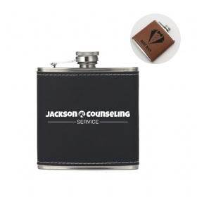 6oz Leather Stainless Steel Hip Flask