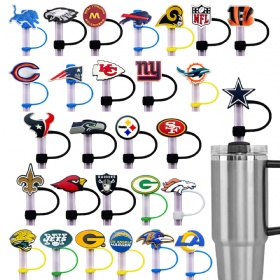 Silicone American Football Theme Straw Tip Cover