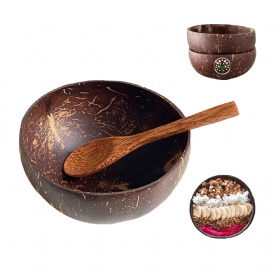 Natural Eco Coconut Shell Salad Bowl Set