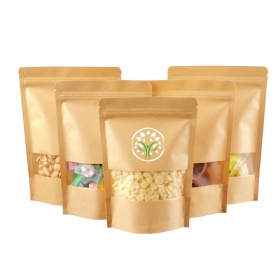 Kraft Paper Zip Lock Bags w/Clear Window