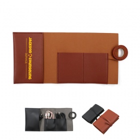 Leather Cable Bag Cord Organizer Wrap
