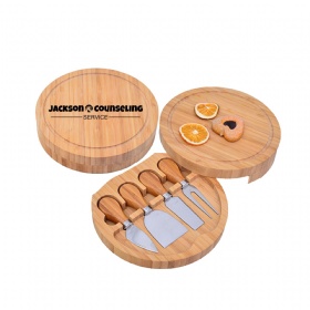 Swivel Open Cheese Bamboo Board Utensil Set
