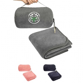 2-In-1 Travel Pillow Blanket w/Zipper Closure