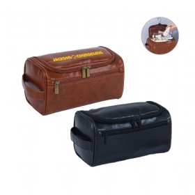 PU Leather Hanging Toiletry Bag