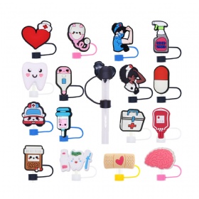 Silicone Cartoon Medical Theme Straw Tip Cover