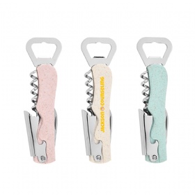 Multifunctional Eco Wheat Corkscrew 4 in 1 Bottle Opener