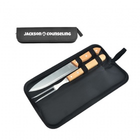 BBQ Grill Utensils Set w/Foldable Case