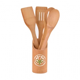 5-Piece Kitchen Bamboo Utensils Set