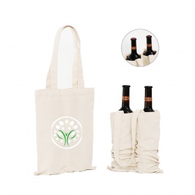 Double Bottle Canvas Wine Tote Bag