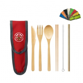 6-piece Eco Bamboo Cutlery Set