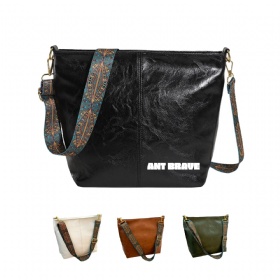 PU Leather Bucket Tote Cross-Body