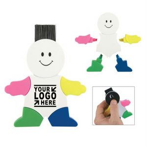 Men Shape 4 Colors Fluorescent Watercolor Pen With Brush