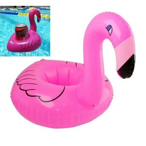 Inflatable Pink Flamingo Floating Coaster cup holder