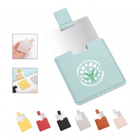 Stainless Steel Mirror w/PU Leather Case